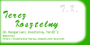 terez kosztelny business card